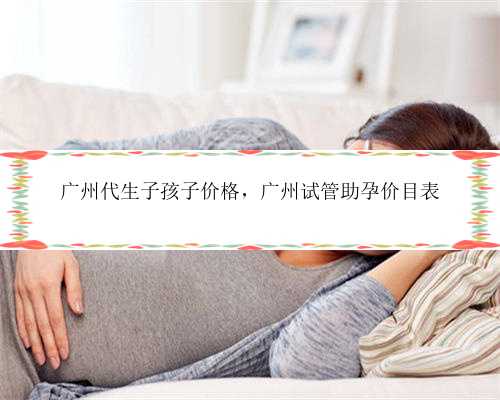 广州代生子孩子价格，广州试管助孕价目表
